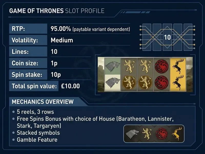 Game of Thrones slot details Virgin Games welcome offer