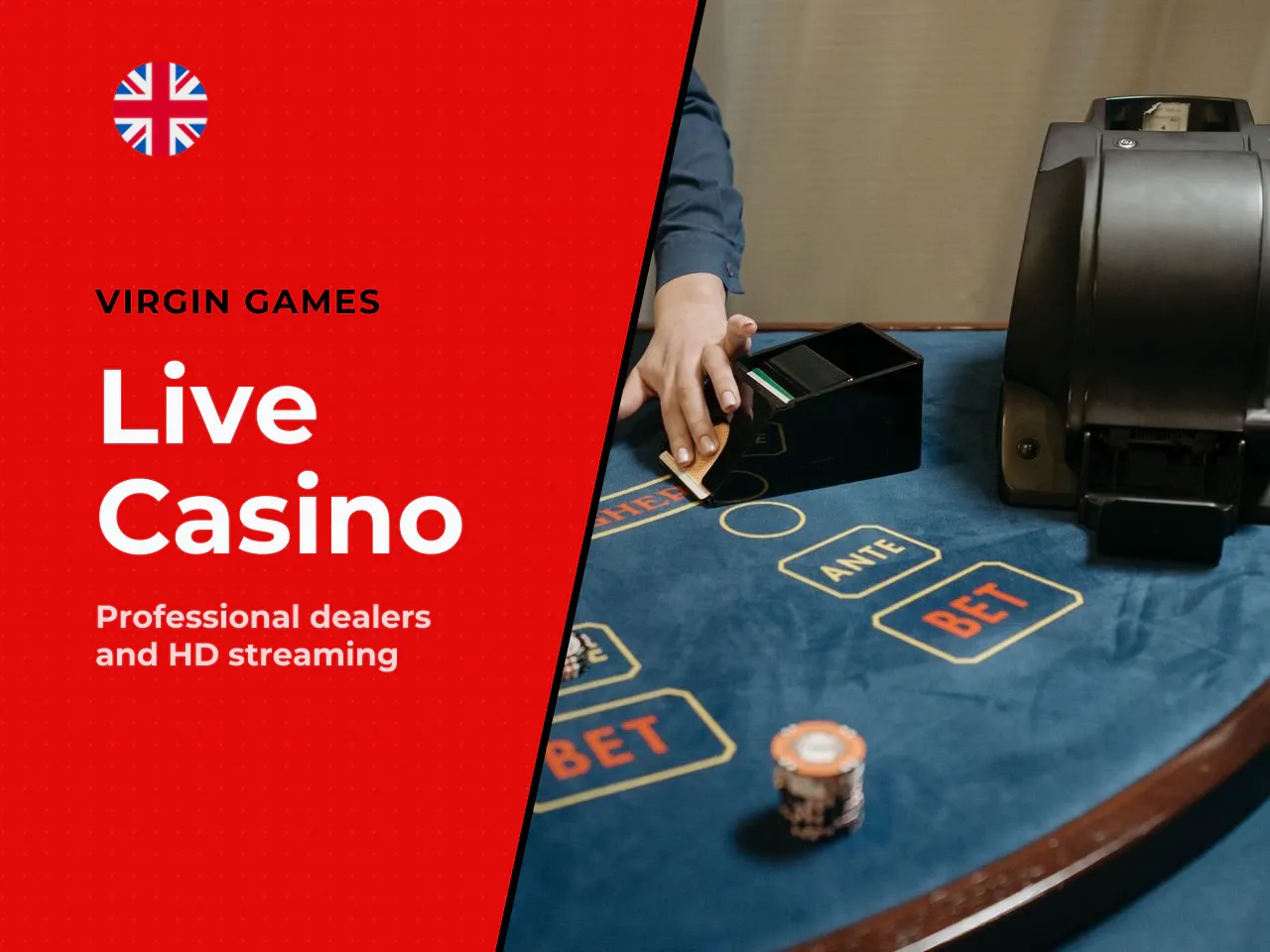Live casino, blackjack, roulette and casino