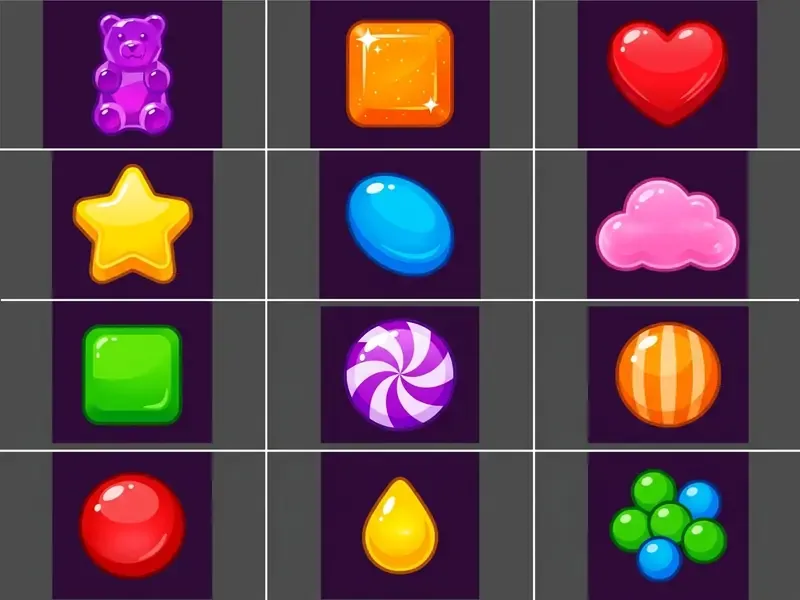 Sugar Rush paytable symbol categories and values